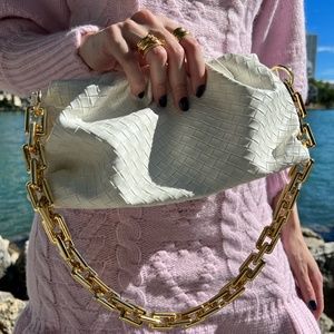 Quilted Chain Bag - White